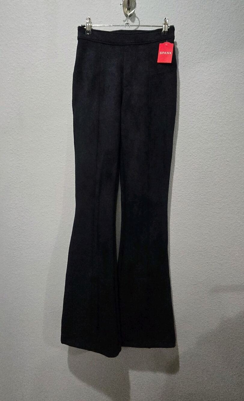Spanx XS Blue Faux Suede Flare Pants